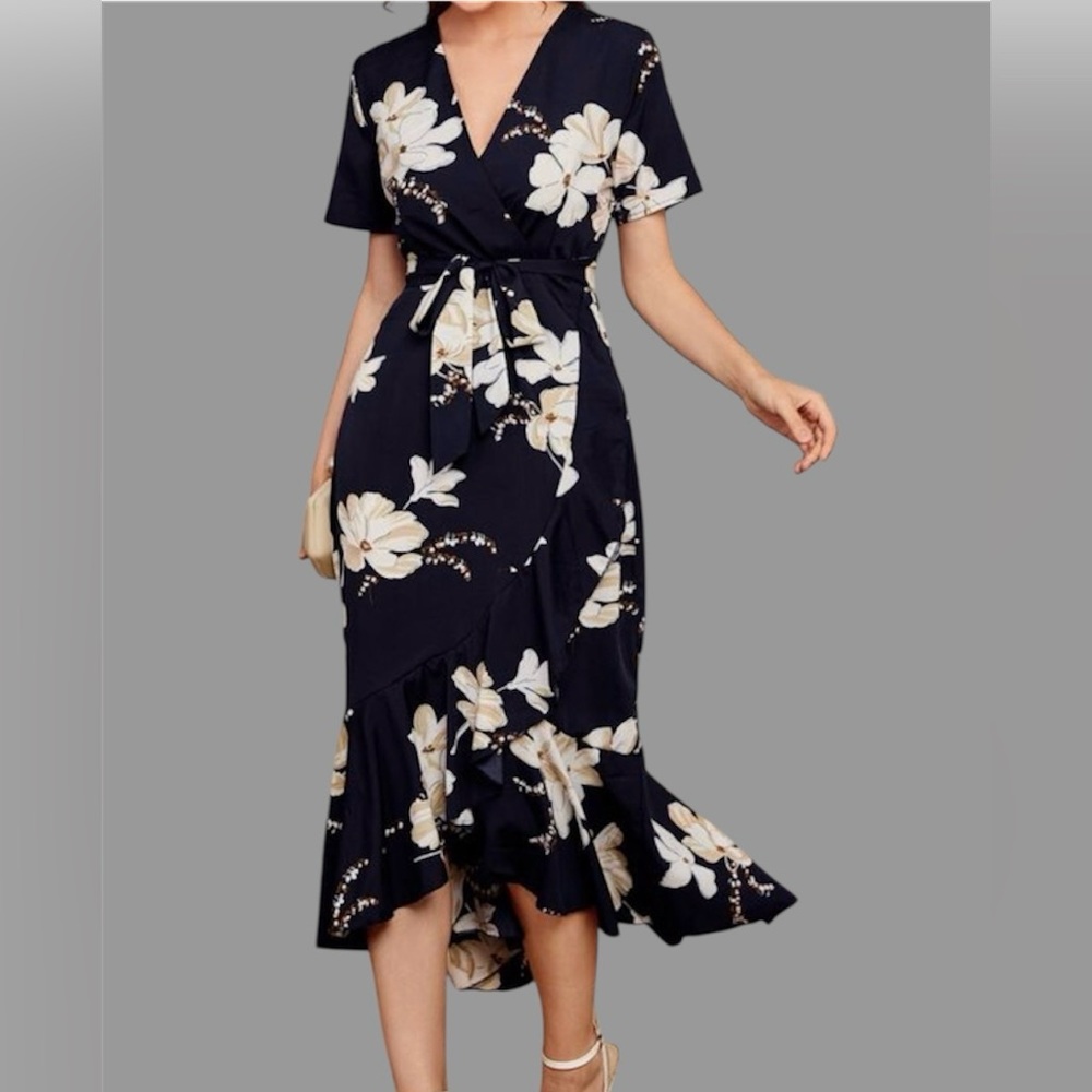 Floral Navy Blue Dress
